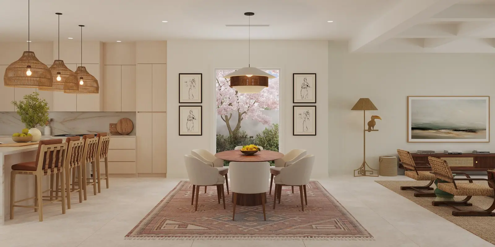 Dining space in the Desota residence